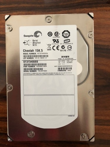 FESTPLATTE SEAGATE CHEETAH 15K.5 ST373455SS 73GB 15000U/min  3.5" Zoll - Bild 1 von 4