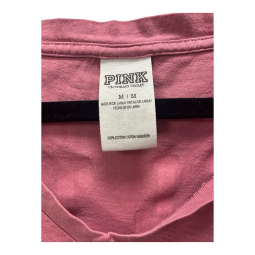 Victoria's Secret Womens Love Pink T-Shirt Will This Be On The Test V Neck Tee M - Picture 3 of 4