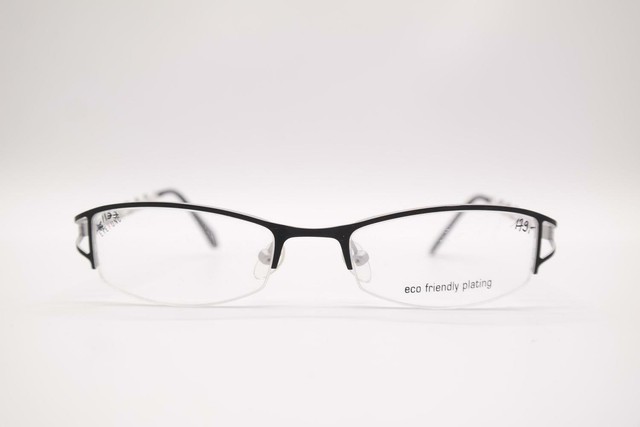 Eyefunc London 238 69 Black Silver half Rim Glasses Frames New Eyefunc London 238 69 Black Silver half Rim Glasses Frames New
