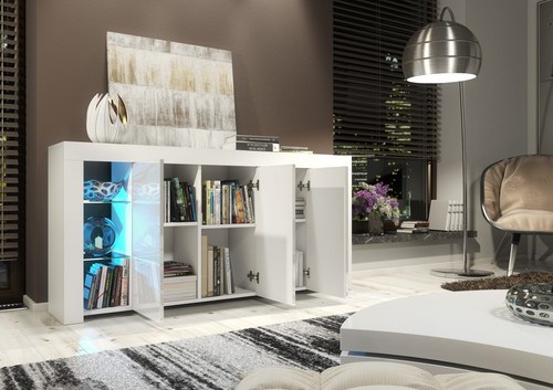 164cm Cabinet Cupboard I Sideboard TV Unit I High Gloss/Matt Doors I Free LED - Picture 19 of 68
