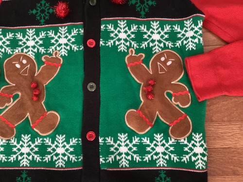 Spencer's Gifts NAUGHTY UGLY Weihnachtspullover Herren Größe Medium (M) Strickjacke - Bild 7 von 22