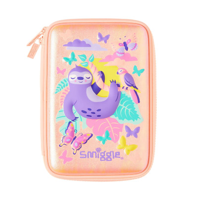 Smiggle Kids' 3D Embossed Cute Sloth Hardtop Pencil Case
