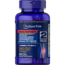 Puritan's Pride Triple Strength Glucosamine Chondroitin with Vitamin D3 80 CT..+