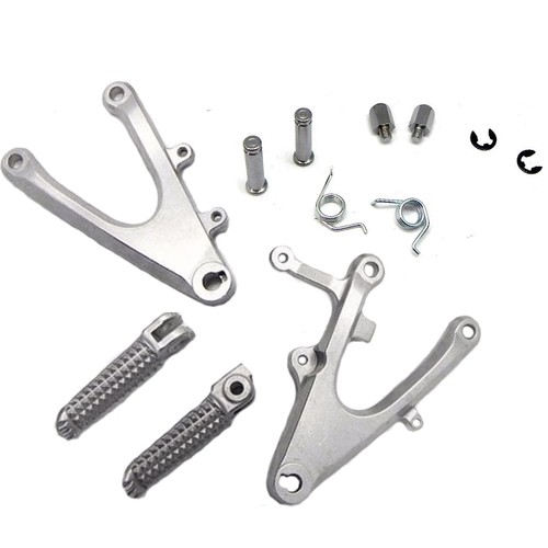 Brand new Silver Motorcycle Front Foot Pegs Bracket For Yamaha YZF-R1 2004-2006 - Picture 2 of 5