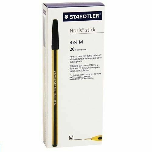 STAEDTLER PENNA A SFERA NORIS STICK 434 NERO 20 PEZZI - Foto 1 di 1