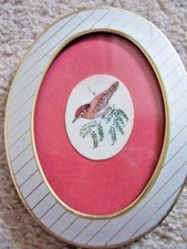Collectable miniature hand painted bird picture ,3