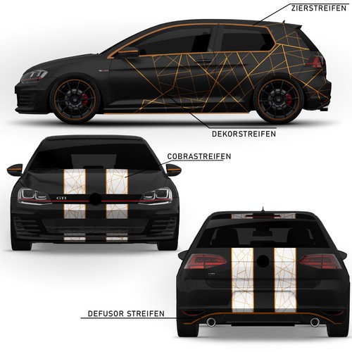 Zierstreifen Orange Glanz 12mm Auto Streifen Aufkleber Exterieur Interieur - Bild 4 von 6