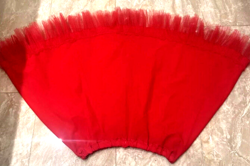 Vintage Red Bespoke Flared Slip 4” Mesh Frill 30 x 24 Elasticated Waist USA - Picture 2 of 2