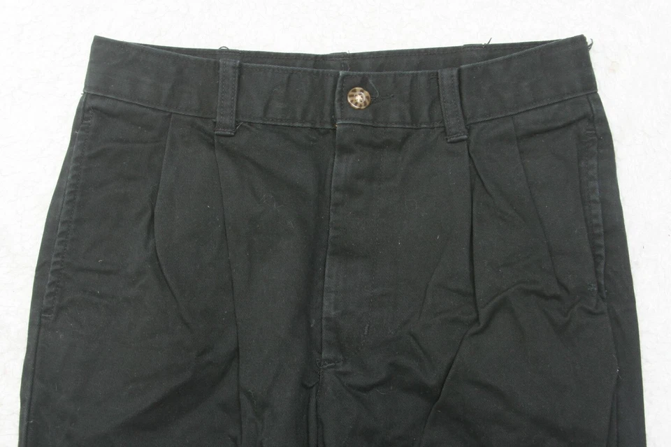 Pantalones de vestir plisados negros para niños de algodón 12 26" cintura 25" entrepierna George P149 Foto 3 de 4