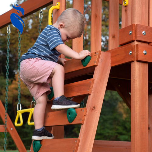Backyard Discovery Cedar Wooden Swing Set Kids Outdoor 8 Ft Slide Playground USA - Picture 7 of 12