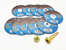 10pc 3" X 1/32" CUT OFF WHEELS 3/8" ARBOR & 1/4" SHANK ARBOR ADAPTER 