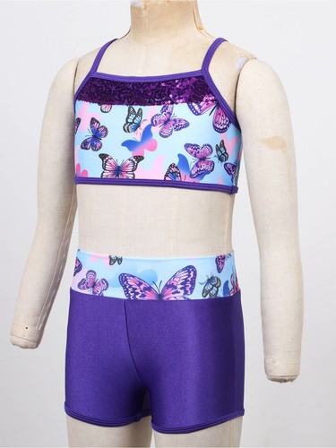 Girls Tankini Sets Crop Tops with Boyshorts for Sports/Dance/Gymnastics/Swim - Picture 68 of 72