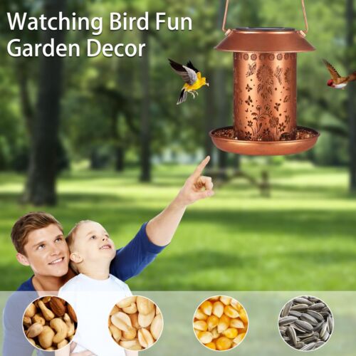 Bird Feeder Solar Lantern Hanging Garden Decor Outdoor Waterproof for Yard Patio - Picture 7 of 7