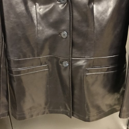Vintage Black Leather Jacket Size 38 - Laural Jeans - Picture 3 of 11
