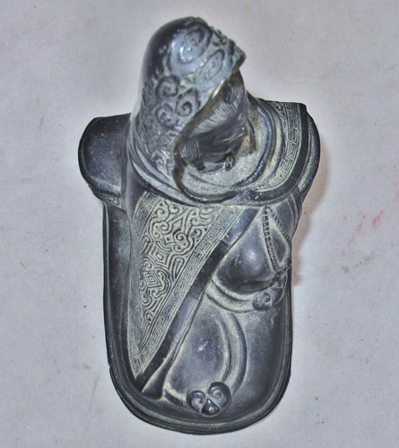 Antigua estatua china o japonesa de bronce sentado KWAN-YIN sujetalibros (6,5" de alto) - Imagen 7 de 12