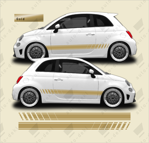 Fits Fiat 500 500C 595 695 Abarth - Side Stripe Vinyl Stickers Graphic Decals - Picture 6 of 17