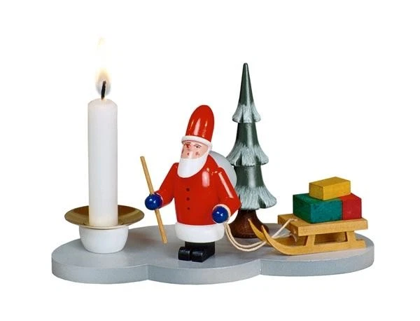 Porte-Cierge Père Noël Avec Traîneau Et Arbre Hauteur 8Cm NEUF Porte-Cierge - Photo 1/1
