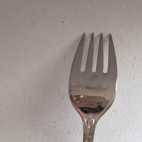 Retroneu Tuileries-Leaf Garden 4-Dinner Forks 1 Salad Disc Stainless Gold Korea - Picture 5 of 6