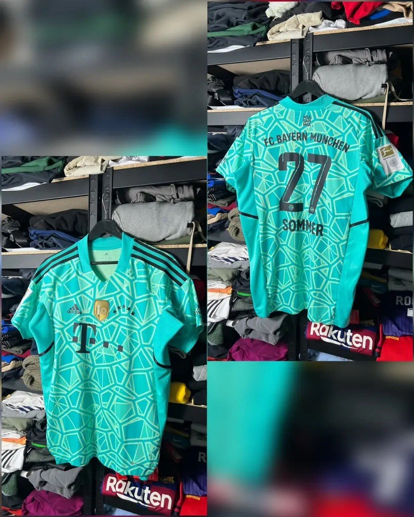 Adidas FC Bayern Munich Sommer 27 Goalkeeper Football Soccer Jersey Shirt Size L