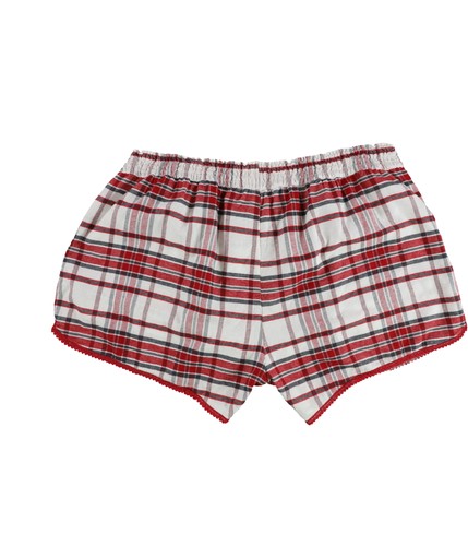 P.J. Salvage Womens Plaid Lace Trim Pajama Shorts, White, Plus Size, 3X - Picture 2 of 2