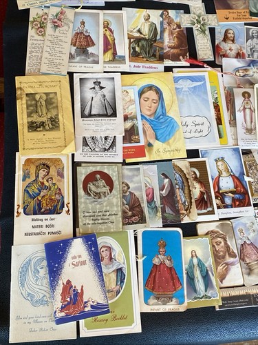 VTG LOT Holy Prayer Mass Card Jesus Mary Saints Child Infant Of Prague Catholic - Picture 4 of 24
