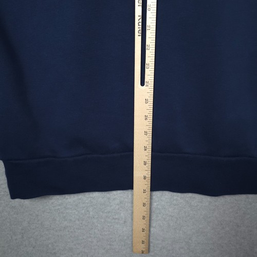Adidas Hoodie Mens 2XL XXL Blue Essentials 3 Stripes Full Zip Fleece Training - Picture 8 of 9