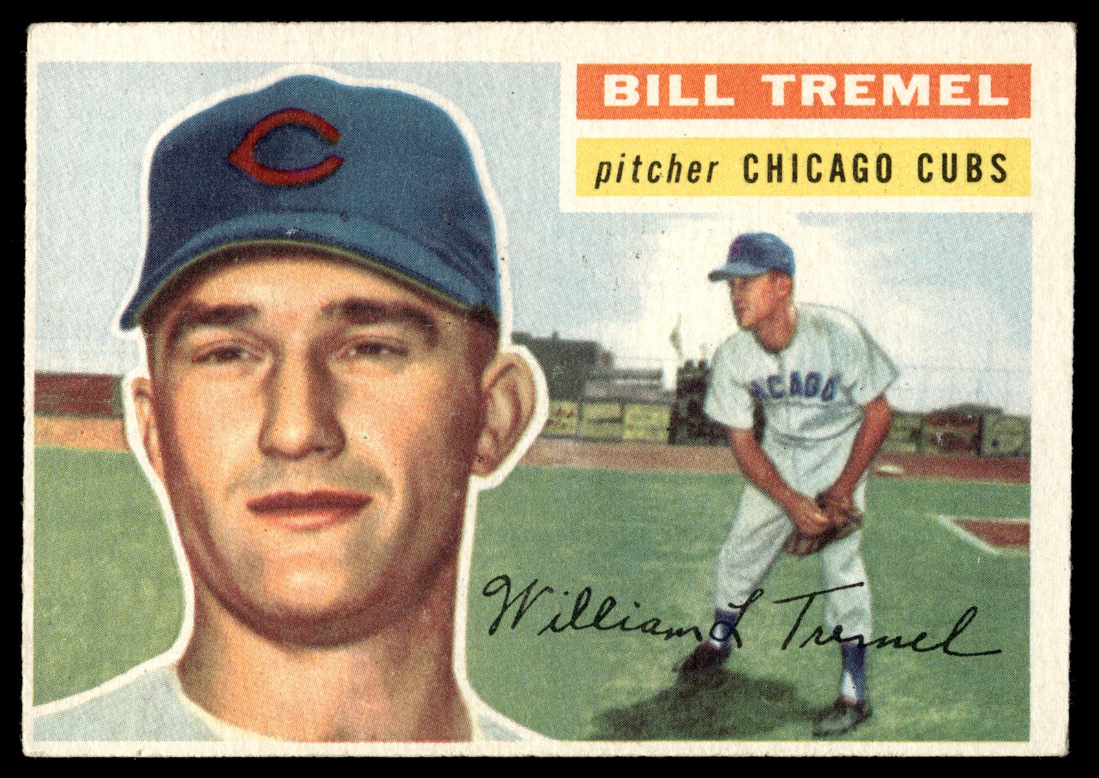 1956 Topps Bill Tremel #96a Chicago Cubs