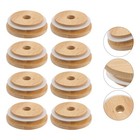  8 STÜCKE Dauerhafte Tasse Bambusdeckel Kaffeetasse Jar Glas Dosen Holzdeckel