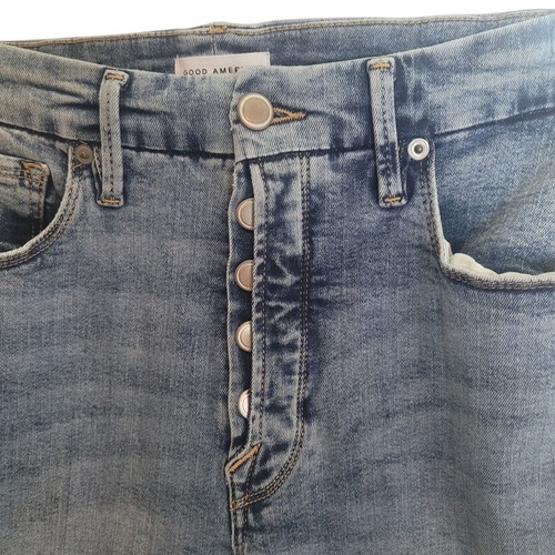 Good American Good Legs Flare Jeans Women's Size 10 / 30 Blue Denim Stretch Boho - Picture 7 of 11