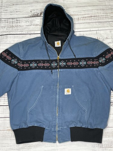 RARE Carhartt Active Jacket Native American Pattern Size XL (?) USA Azteken Ente - Bild 2 von 19