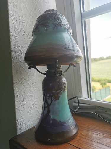 Tischlampe Pilzlampe Glas Jugendstil - - Schule von Nancy - - Frankreich - Bild 4 von 15