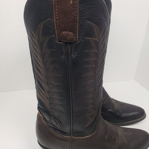 Womens VTG Justin Diamond J Brown Oiltan Leather Cowboy Boots 5.5 B Line Dance - Bild 5 von 14