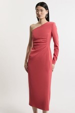 Karen Millen Bodycon Midi Dress UK8 in Red RRP £219