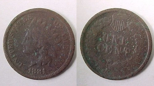 1881 Indian Cent Good Details Pitted Corroded