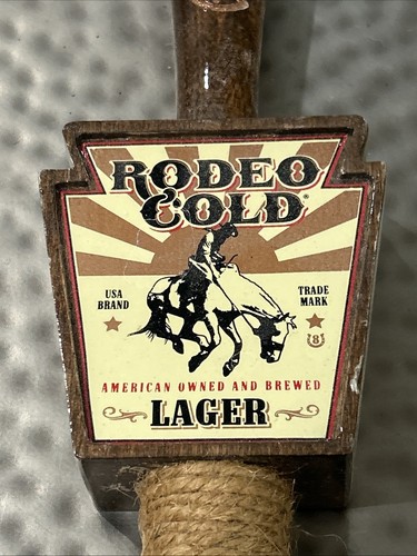 Rodeo Cold Lager USA Marke Bier Zapfhahn Holzgriff 11,75" - Bild 2 von 6