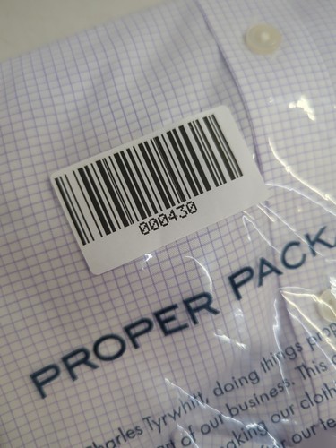 Charles Tyrwhitt Non Iron Slim Fit Check Pattern Dress Shirt Size 16 / 34" White - Picture 6 of 6