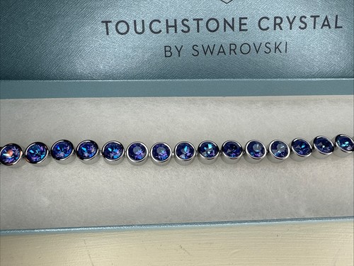 Pulsera Touchstone Cristal Swarovski Vintage Azul Real Delite Hielo Nueva RARA - Imagen 2 de 4