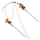 2 Pcs Good Luck Gourd Ornaments Metal Hair Pin Chinese Tassel Stick Pendant