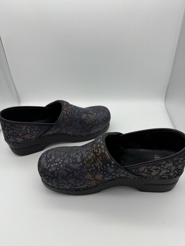 Dansko Clogs Womens 40 (9.5-10) Multi Colored Paint Splatter Leather Nurse - Picture 6 of 8