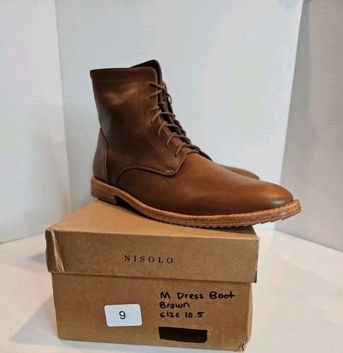 NISOLO MEN'S Size 10.5 M Brown Leather Dress Boot NIB - Picture 7 of 7
