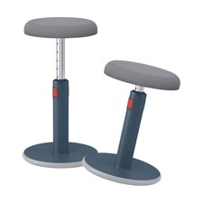 Leitz Ergo Cosy Active Sit Stand Stool Padded Seat Velvet Grey (65180089)