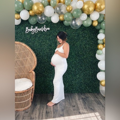 Bumpsuit The Sarah One Shoulder Maternity Maxi Dress in White Small $165 - Picture 11 of 12