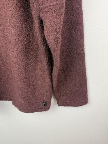 Vintage Y2K Horny Toad Pullover Fleece V Neck Sweater Red Brown Men's M Sherpa - Picture 2 of 6