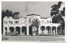 Howey-in-the-Hills FL Howey's Lakeside Service-Gulf Gas RPPC Photo Postcard COPY