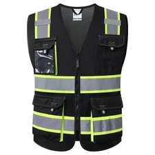 Hi Vis Reflective Safety Vests for Men High Visibility Vest with Pockets Mesh...