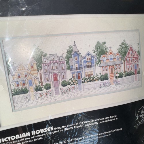 Vintage 1988 Dimensions Cross Stitch Kit Victorian Houses Nancy Rossi 3650 - Picture 2 of 4
