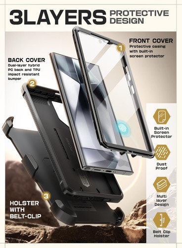 Unicorn Beetle Pro für Samsung Galaxy S24 Ultra Hülle mit Ständer [2 Frontrahmen] - Bild 5 von 24