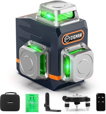 Self Leveling 3x360° Green Laser Level with Stand & Remote
