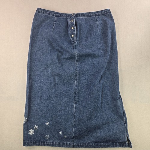 CJ Banks Women's 2pc Denim Suit Skirt Christmas Snow (Skirt Size 18W Top Sz 20W) - Picture 14 of 20