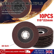 115mm Flap Discs Sanding 60-Grit Angle Grinding Wheels Discs Pads 4.5" 10PCS New 0.75 per disc